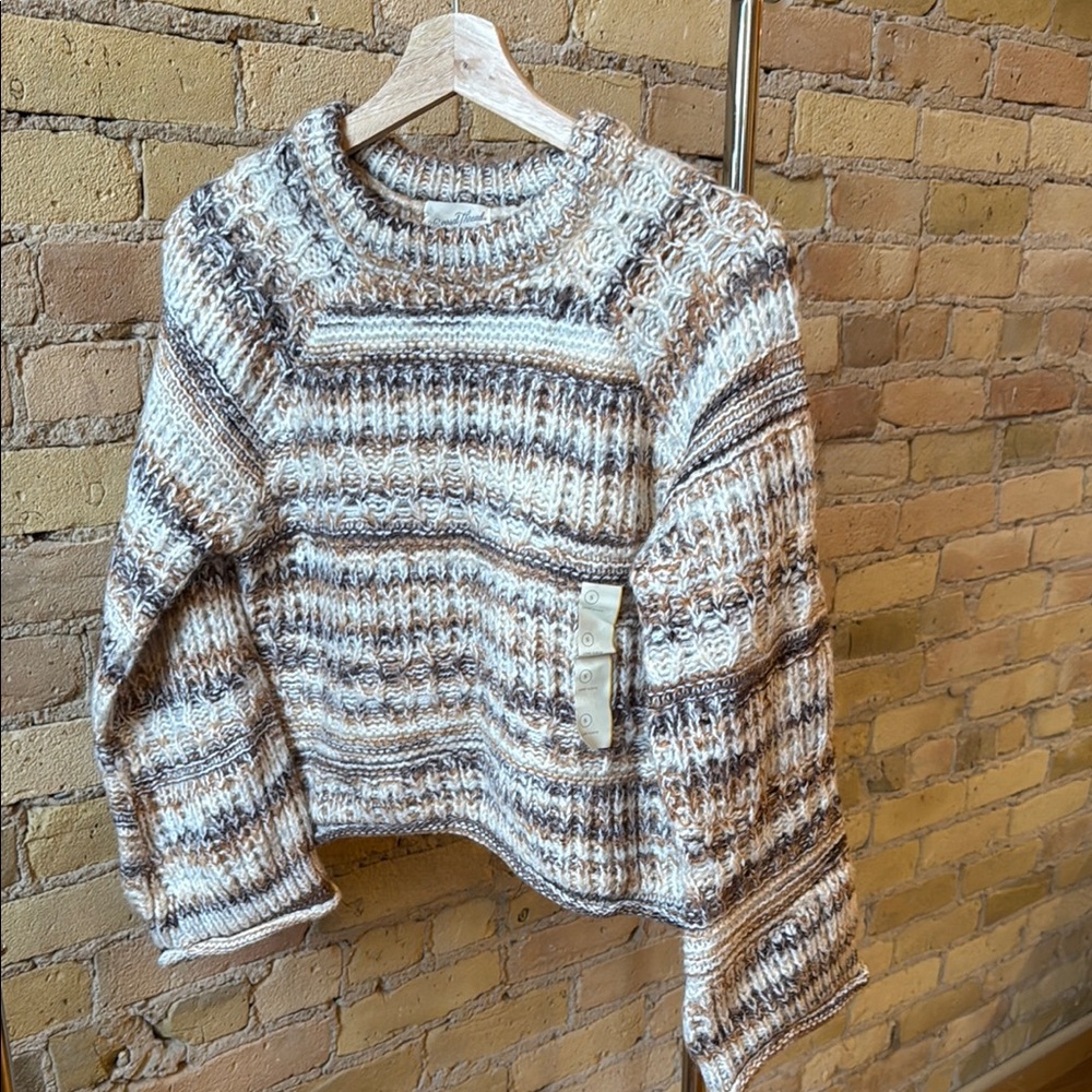 Universal Thread Cozy Knit Sweater in Cream and Brown NWT